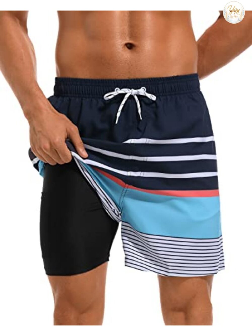 Men's Quick Dry Swim Trunks with Mesh Liner and Pockets